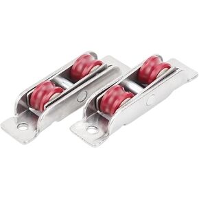 4Pcs Stainless Steel Nylon Flat Concave Double Wheel Plastic Steel Slide Doors Window Pulley U-Type Ultra-Silence Wheel(Flat Wheel) in Saudi Arabia
