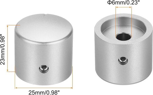 Meccanixity 3 PCS مقابض الجهد الألمنيوم ، 1/4 "(6 مم) مقابض التحكم في النغمة العالمية للغيتار ، باس ، 15/16" أسود in Saudi Arabia
