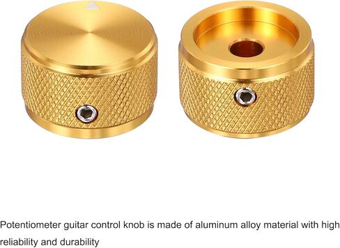 MECCANIXITY 6 Pcs Aluminium Potentiometer Knobs, 1/4" (6mm) Universal Volume Tone Control Knobs for Guitar, Bass, Diamond 5/8" Gold in Kuwait
