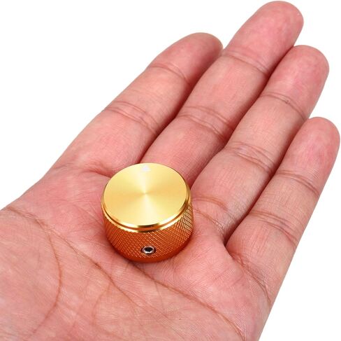 MECCANIXITY 6 Pcs Aluminium Potentiometer Knobs, 1/4" (6mm) Universal Volume Tone Control Knobs for Guitar, Bass, Diamond 5/8" Gold in Kuwait