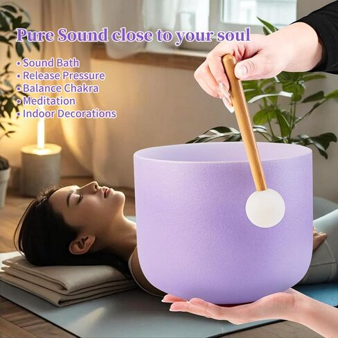 Crystal Singing Bowl Resonant Rod Silicone Coated Glass — Pure, Clear Tone for Meditation, Yoga or Sound Baths in Saudi Arabia