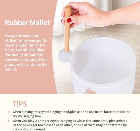 Crystal Singing Bowl Resonant Rod Silicone Coated Glass — Pure, Clear Tone for Meditation, Yoga or Sound Baths in Saudi Arabia