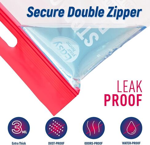3 Gallon Zipper Lock Plastic Bags with Handle and Bottom,16"x18",Extra Large Size Reusable Storage Bag with Double Zip for Clothing,Travel,Moving,Beach,BPA-Free,3-Mil Thick in Saudi Arabia