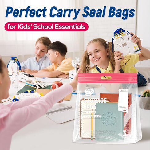 3 Gallon Zipper Lock Plastic Bags with Handle and Bottom,16"x18",Extra Large Size Reusable Storage Bag with Double Zip for Clothing,Travel,Moving,Beach,BPA-Free,3-Mil Thick in Saudi Arabia