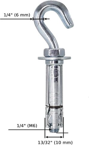 (Pack of 2) Anchor Bolts with Hooks 5/16" (M8), Expansion Dowels, Expansion Hooks, Concrete Anchor in Saudi Arabia