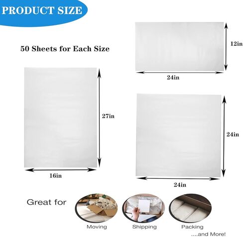 Large Packing Paper Sheets for Moving Supplies Bulk Newsprint Packaging Moving Paper for Wrapping Shipping Packing Material 150 Sheets in Kuwait