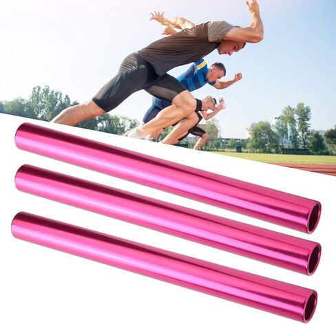 Kadimendium سلس السطح على السطح التار التتابع مقاوم للعبور 3pcs الجري RACE RELAY BATON ، للمسار والرياضة الميدانية (الوردي) in Saudi Arabia