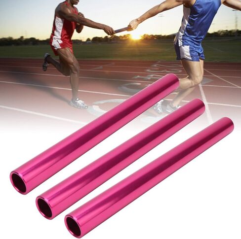 Kadimendium سلس السطح على السطح التار التتابع مقاوم للعبور 3pcs الجري RACE RELAY BATON ، للمسار والرياضة الميدانية (الوردي) in Saudi Arabia