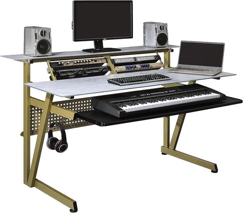 IM200 Series Tempered Glass Music Studio Workstation with 2 x 4U Rack (Gray) in Saudi Arabia