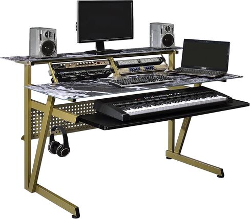 IM200 Series Tempered Glass Music Studio Workstation with 2 x 4U Rack (Gray) in Saudi Arabia