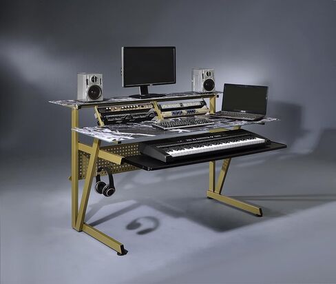 IM200 Series Tempered Glass Music Studio Workstation with 2 x 4U Rack (Gray) in Saudi Arabia