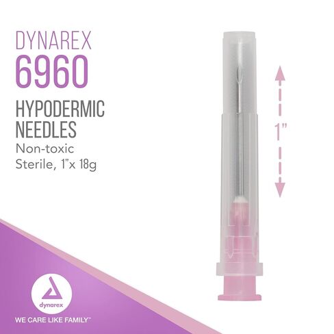 Dynarex يمكن التخلص من الإبرة تحت الجلد 18G ، 1 "الإبرة - 6960 ، 100 عدد in Saudi Arabia
