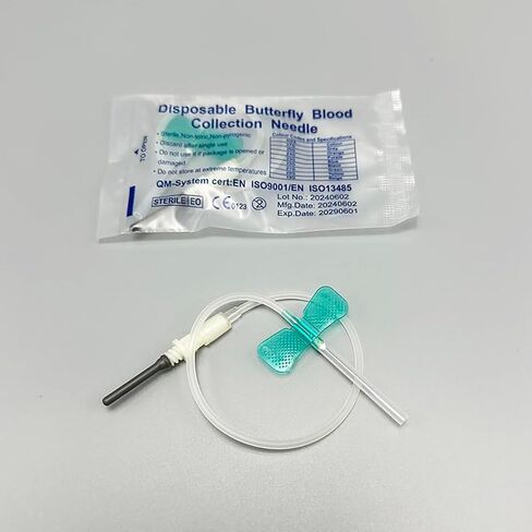 إبرة تجميع الدم البيطري على شكل فراشة ، إبرة مجموعة من الدم المجنحة مناسبة للقطط والكلاب والحيوانات الأليفة (50pcs) (50 قطعة 22 جرام) in Saudi Arabia
