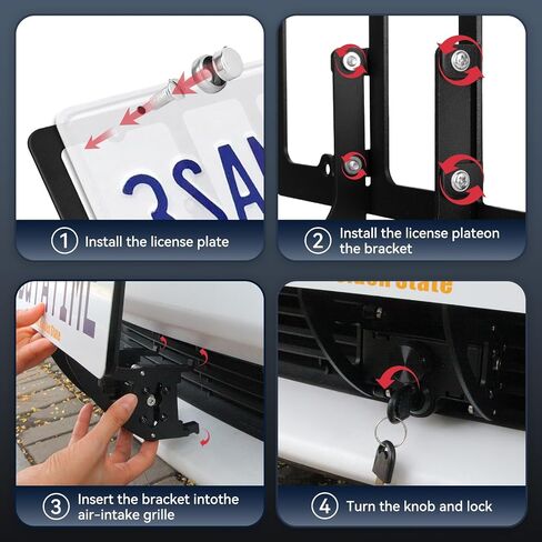 2026 Upgraded Lockable No Drill Front License Plate Holder for Model Y Juniper, License Plate Mount Kit with Anti-Theft Design for Tesla Model Y Juniper Accessories,No Block Bumper Camera Visibility in Saudi Arabia