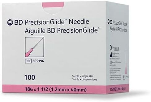 BD Precisionglide Needle ، 18 G × 1-1/2 في. #305196 (100 عدد) in Saudi Arabia