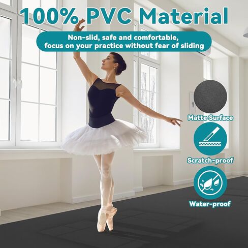 HOMBYS Dance Floor, PVC Dance Flooring, Non-Slip & Waterproof Portable Dance Floor Roll, Dance Mat for Tap, Ballet, Modern, Jazz, Flamenco Dancing in Saudi Arabia