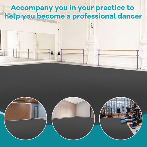 HOMBYS Dance Floor, PVC Dance Flooring, Non-Slip & Waterproof Portable Dance Floor Roll, Dance Mat for Tap, Ballet, Modern, Jazz, Flamenco Dancing in Saudi Arabia