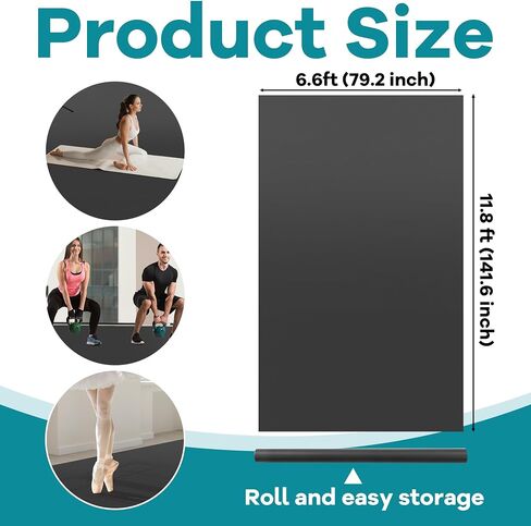 HOMBYS Dance Floor, PVC Dance Flooring, Non-Slip & Waterproof Portable Dance Floor Roll, Dance Mat for Tap, Ballet, Modern, Jazz, Flamenco Dancing in Saudi Arabia