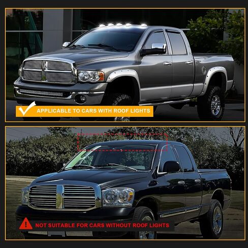 5Pcs Led white cab roof Lights with 2003-2018 Ram 1500 2500 3500,2011-2018 Ram 4500 5500 Pickup trucks smoke len white lights(only compatible with the models that with factory cab roof lights) in Kuwait