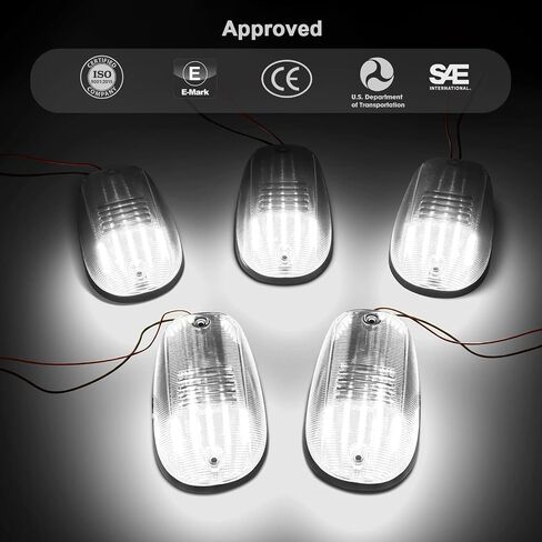 5Pcs Led white cab roof Lights with 2003-2018 Ram 1500 2500 3500,2011-2018 Ram 4500 5500 Pickup trucks smoke len white lights(only compatible with the models that with factory cab roof lights) in Kuwait
