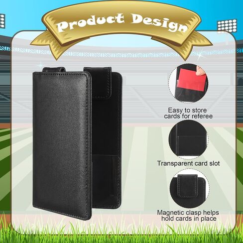 Marspark Umpire Lineup Card Holder - Magnetic Leather Referee Card Holder for Soccer Volleyball Rugby Baseball Matches in Kuwait