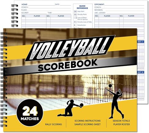 كتاب GISGFIM COLLEYBALL SCORE 9x12 بوصة نقاط الحفاظ على الإحصائيات مع إجماليات الموسم ولوازم التدريب على صفائح الكرة الطائرة للصفائح الثانوية للشباب Little Little League للبالغين 24 مباراة (حزمة) in Kuwait