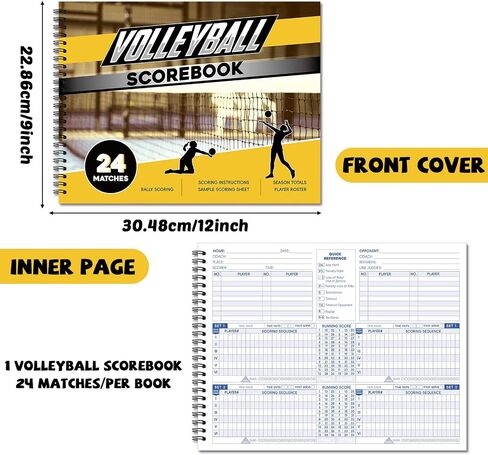 كتاب GISGFIM COLLEYBALL SCORE 9x12 بوصة نقاط الحفاظ على الإحصائيات مع إجماليات الموسم ولوازم التدريب على صفائح الكرة الطائرة للصفائح الثانوية للشباب Little Little League للبالغين 24 مباراة (حزمة) in Kuwait