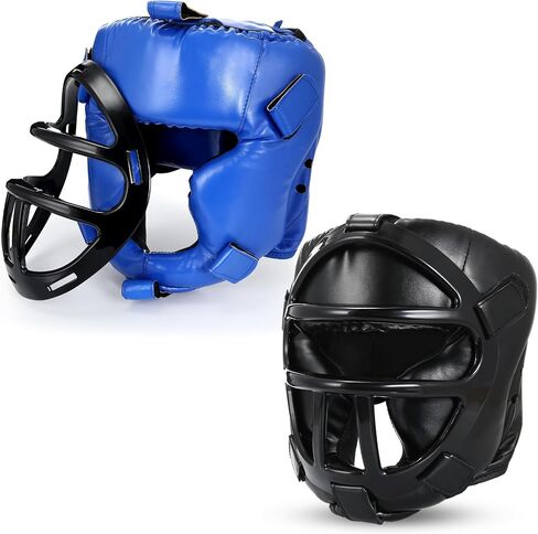 2 PCS Boxing Headgear كبيرة المصارعة غطاء رأس متزايد مع معدات التدريب على الملاكمة الكاملة القابلة للإزالة للشباب للبالغين Taekwondo MMA Muay Thai Kickboxing BJJ karate in Saudi Arabia