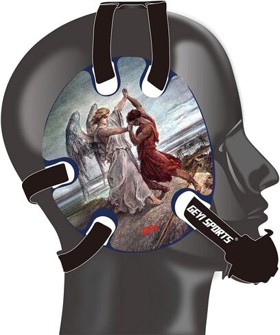 Wrestling Headgear with Jacob Wrestled God Wraps (Royal, Adult) in Saudi Arabia