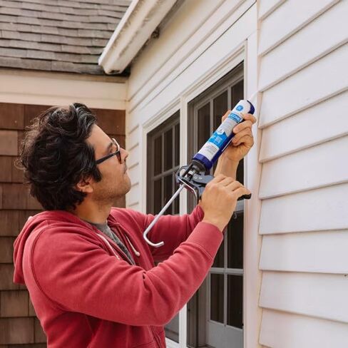 GE All Purpose Silicone Caulk for Window & Door, Clear, 10.1 fl oz Cartridge, 1 Pack - 100% Waterproof Silicone Sealant, Strong Adhesion, Freeze & Sun Proof in Saudi Arabia