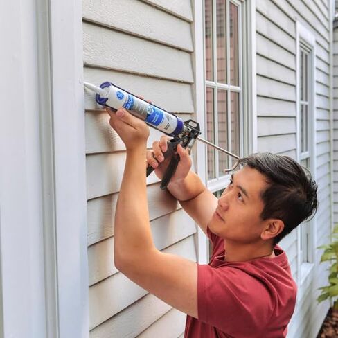 GE All Purpose Silicone Caulk for Window & Door, Clear, 10.1 fl oz Cartridge, 1 Pack - 100% Waterproof Silicone Sealant, Strong Adhesion, Freeze & Sun Proof in Saudi Arabia