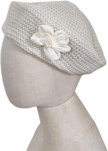 Women's Summer Crochet Straw Beret Handmade Cutout Floral Beanie Hat Artist Painter Cap in Kuwait