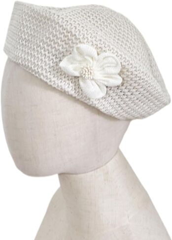 Women's Summer Crochet Straw Beret Handmade Cutout Floral Beanie Hat Artist Painter Cap in Kuwait