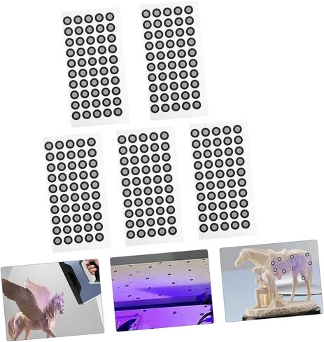 Amosfun 5 Sheets Reflective Film Marker Points 0.15mm High Reflective Tear-Resistant Dots for 3D Measurement Accurate Reference Points for 3D Devices in Saudi Arabia