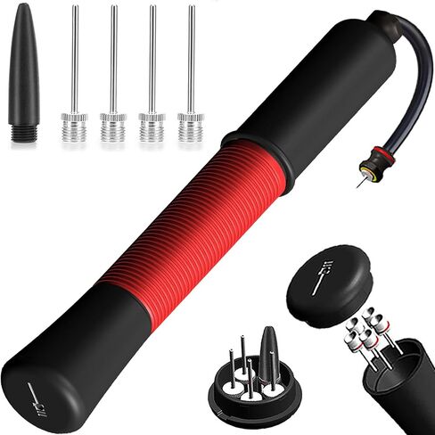 Ball Pump with Needle Storage(Never Lose Pin) Basketball Pump with 5 Needles and Extendable Cable, Soccer Football Pumps, Volleyball Pump Rugby Ball Inflator - Great for All Balls in Saudi Arabia