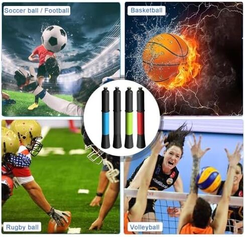 Ball Pump with Needle Storage(Never Lose Pin) Basketball Pump with 5 Needles and Extendable Cable, Soccer Football Pumps, Volleyball Pump Rugby Ball Inflator - Great for All Balls in Saudi Arabia