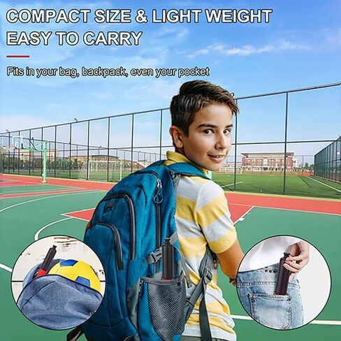 Ball Pump with Needle Storage(Never Lose Pin) Basketball Pump with 5 Needles and Extendable Cable, Soccer Football Pumps, Volleyball Pump Rugby Ball Inflator - Great for All Balls in Saudi Arabia