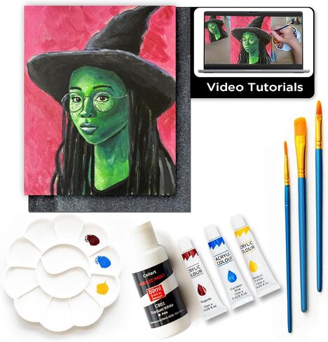 Painting4Real DIY Painting Kits for Adults and Kids with Video Tutorials: Learn to Paint Cherries – How to Paint with Acrylic Paint Kit – Painting & Art Supplies Kit – 9 Piece Acrylic Paint Set in Saudi Arabia