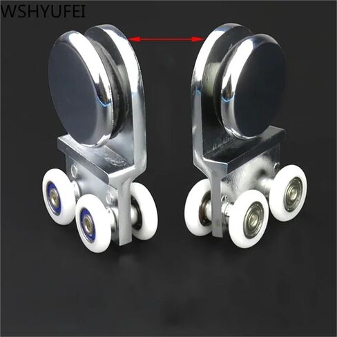 2 أجهزة كمبيوتر/مجموعة زجاجية منزلق منزلق سكة سكة حديد 4 عجلات الباب المنزل معلقة عجلة معلقة سكة حديد حمام الأجهزة المنزلية in Kuwait