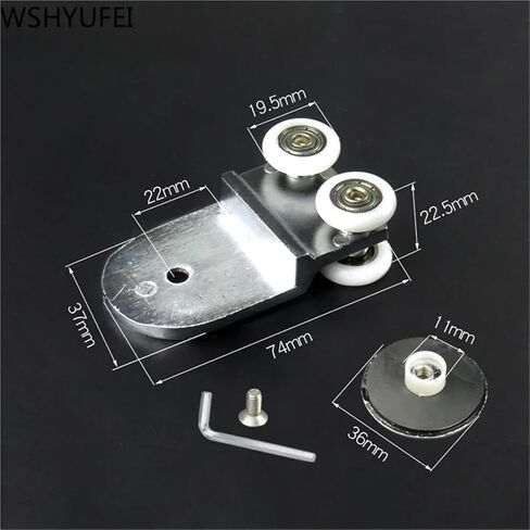 2 أجهزة كمبيوتر/مجموعة زجاجية منزلق منزلق سكة سكة حديد 4 عجلات الباب المنزل معلقة عجلة معلقة سكة حديد حمام الأجهزة المنزلية in Kuwait