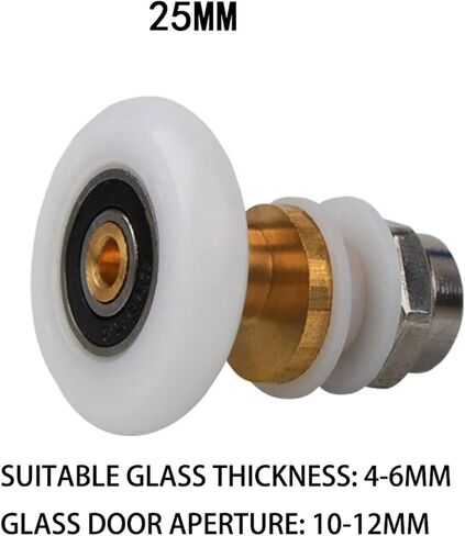 8pcs 20/33/22/27mm دش زجاج منزلق الباب معلق العجلة الحمام انزلاق البكرات غريب الأطوار استبدال الملحقات (25 ملم) in Kuwait