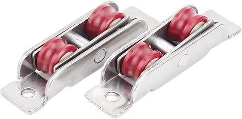 4Pcs Stainless Steel Nylon Flat Concave Double Wheel Plastic Steel Slide Doors Window Pulley U-Type Ultra-Silence Wheel(Flat Wheel) in Saudi Arabia