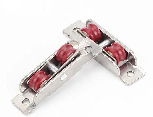 4Pcs Stainless Steel Nylon Flat Concave Double Wheel Plastic Steel Slide Doors Window Pulley U-Type Ultra-Silence Wheel(Flat Wheel) in Saudi Arabia