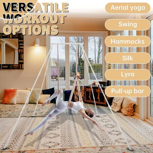 HECASA 8.1 FT Aerial Yoga Stand 550lbs Max Capacity for Indoor and Outdoor Fitness Bodybuilding Height Adjustable for Yoga Frame & Yoga Hammock in Saudi Arabia