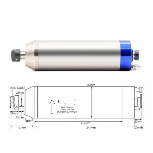 2.2 كيلو واط ER20 D80 مياه المعادن مركبة محرك مغزل تبريد 2.2 كيلو وات (400 هرتز ، 380 فولت سريع) in Kuwait
