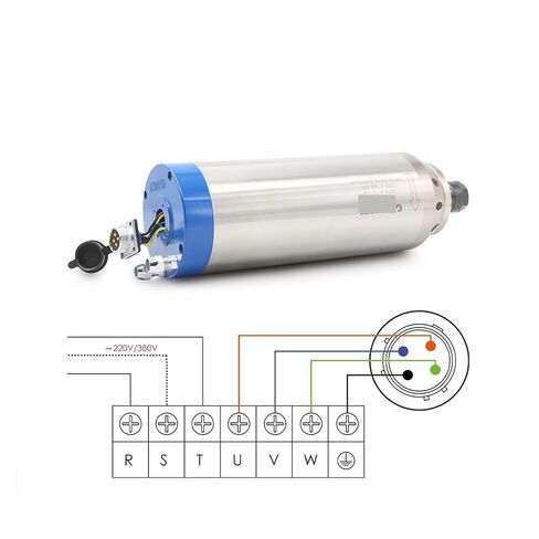4.5kw ER20 D100MM ماء مبرد 380V 220V 400Hz محرك الخزانة المحرك (220 فولت) in Kuwait
