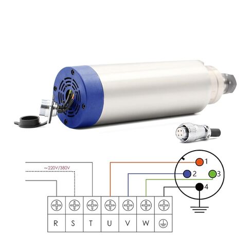 220 فولت 2.2 كيلو واط ER20 محرك المغزل المبرد بالهواء 80 مم DIY المبرد بالهواء 4 محامل (محمل كرة سيراميك ، 380 فولت) in Kuwait