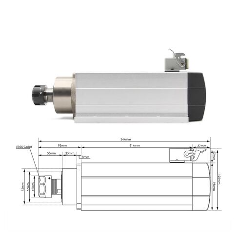 3.5kW ER25 الهواء المبرد المغزل CNC محرك 4 محامل الكرة السيراميك 220V / 380V و 3.7KW VFD / العاكس (220 فولت) in Kuwait