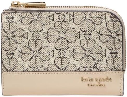 kate spade new york Devin Painterly Bouquet Embossed Smooth Leather Small Compact Wallet, Cedar Stand Multi in Saudi Arabia