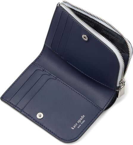 kate spade new york Devin Painterly Bouquet Embossed Smooth Leather Small Compact Wallet, Cedar Stand Multi in Saudi Arabia